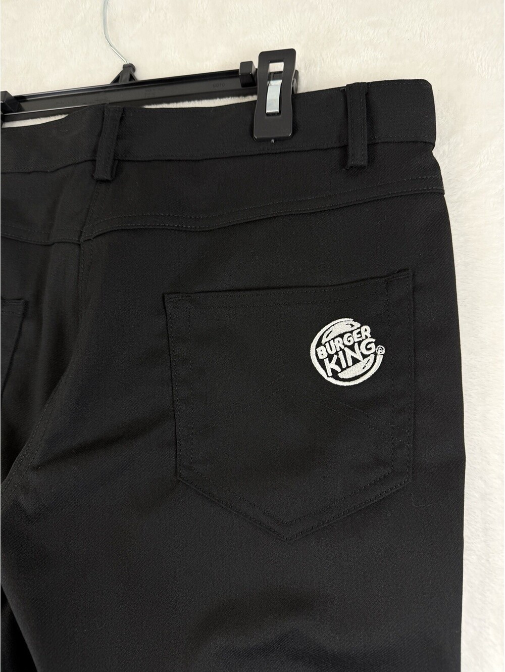Burger King Uniform Womens 8 Jeans Pants Embroidered Logo Black Crew Employee